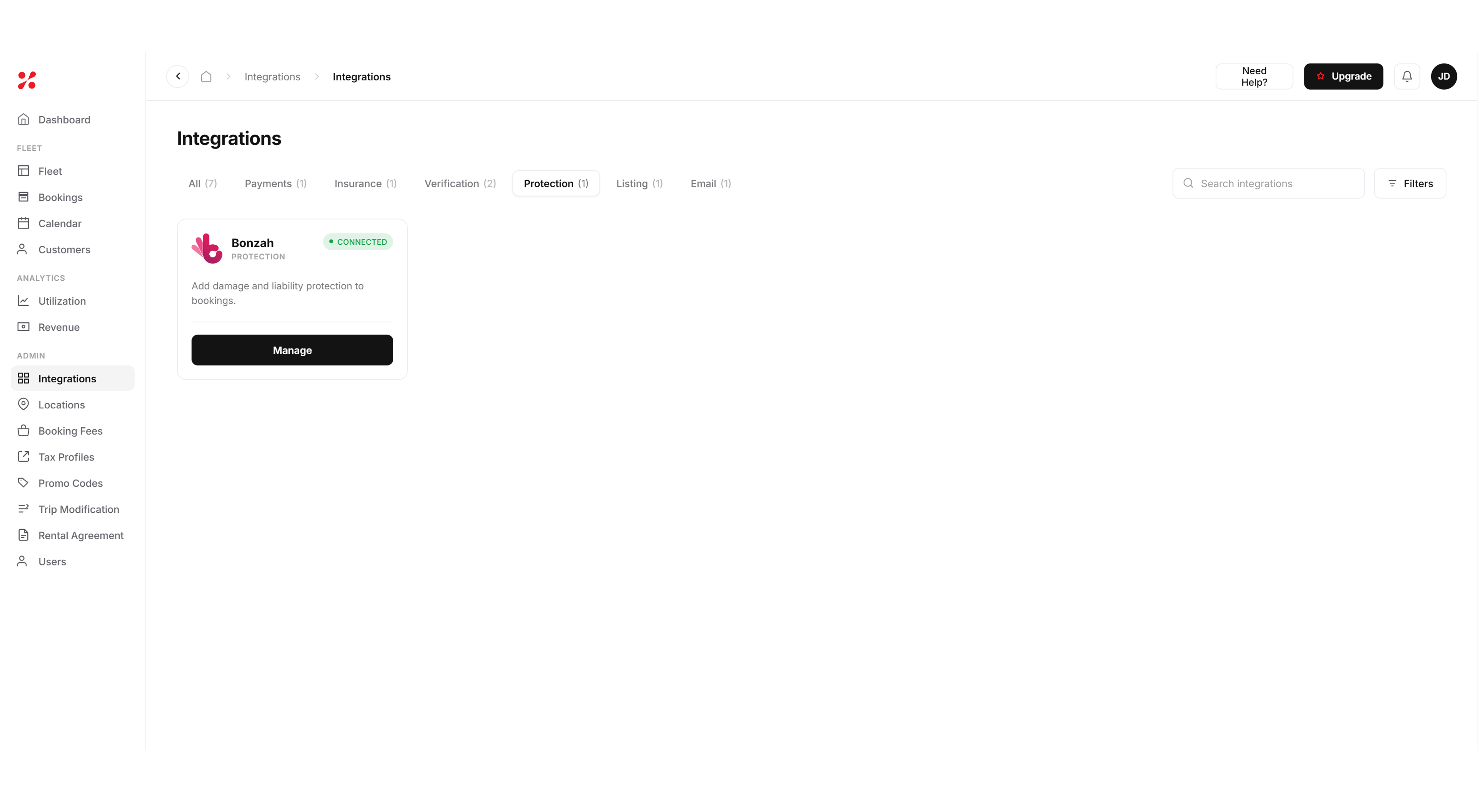 FleetHQ car rental booking management dashboard with reservation timeline