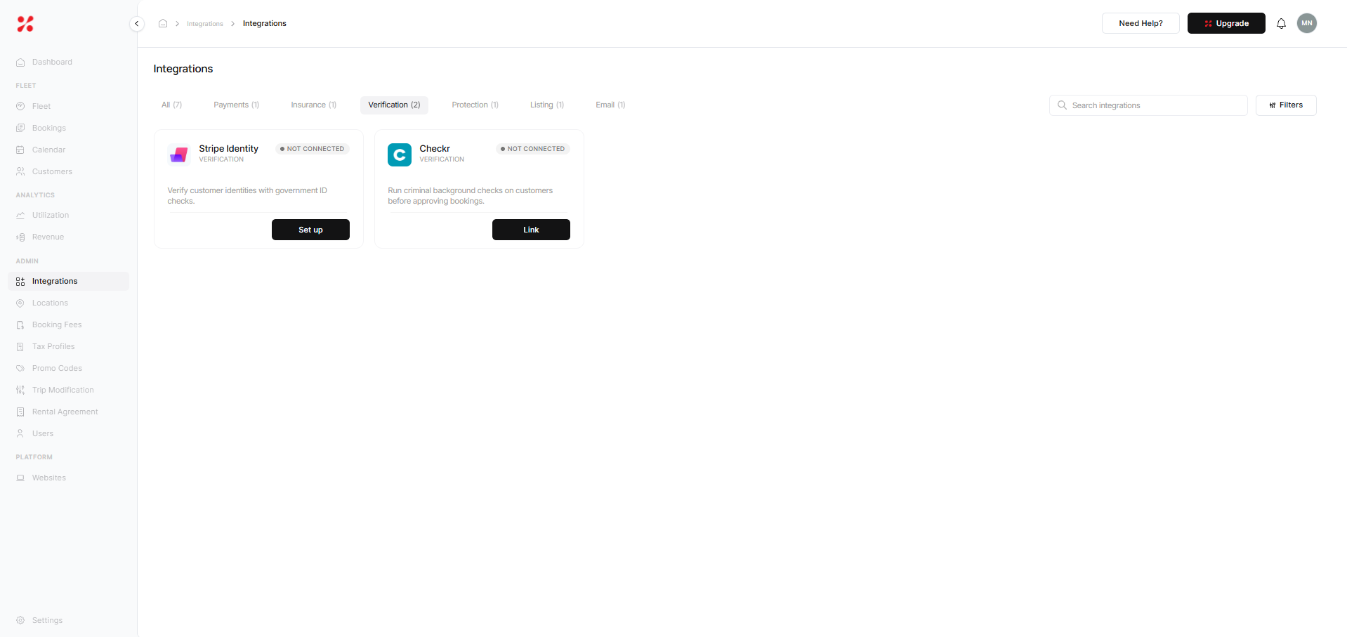 Renter completing Modives car rental ID verification with photo ID and selfie at checkout