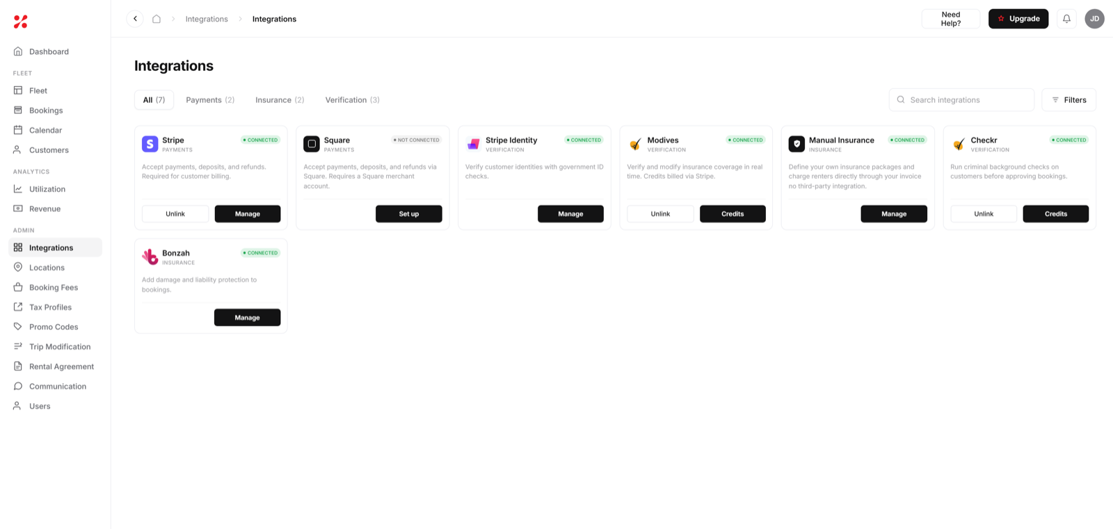 FleetHQ booking calendar and availability sync