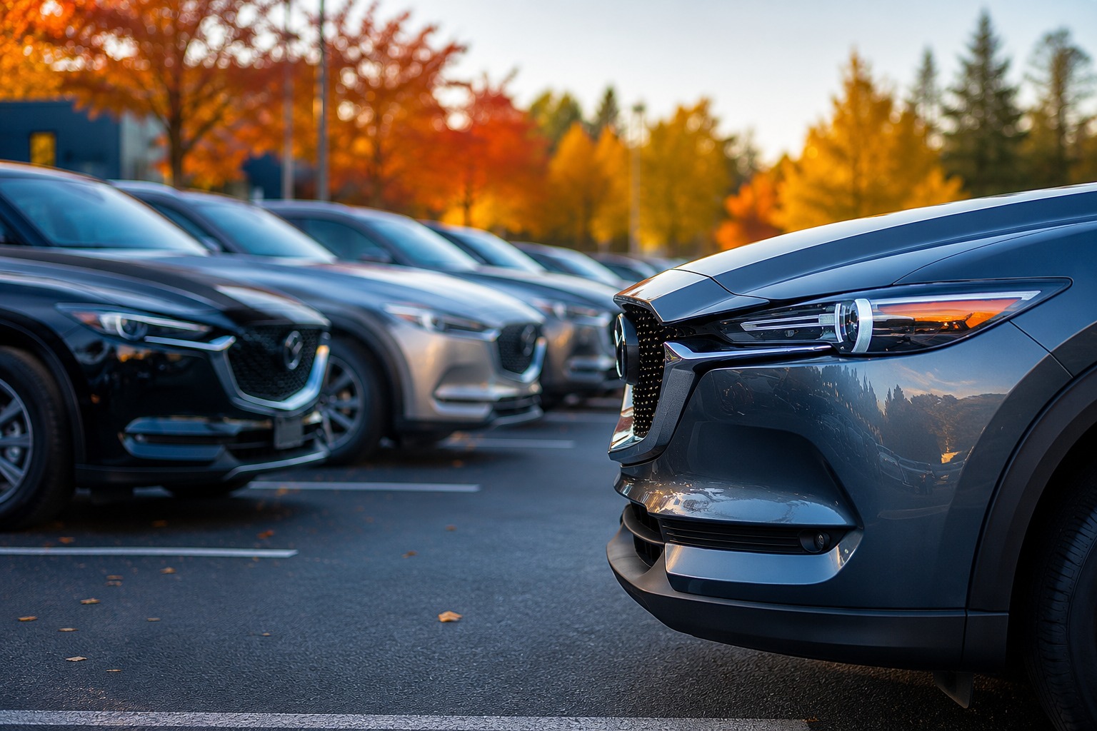 Modern car rental fleet parked in a row, featuring diverse vehicle types for the best OTAs for car rental owners